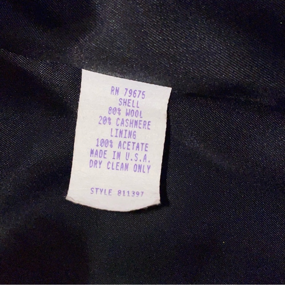 Albert Nipon Long Line Black Wool & Cashmere Coat - image 5